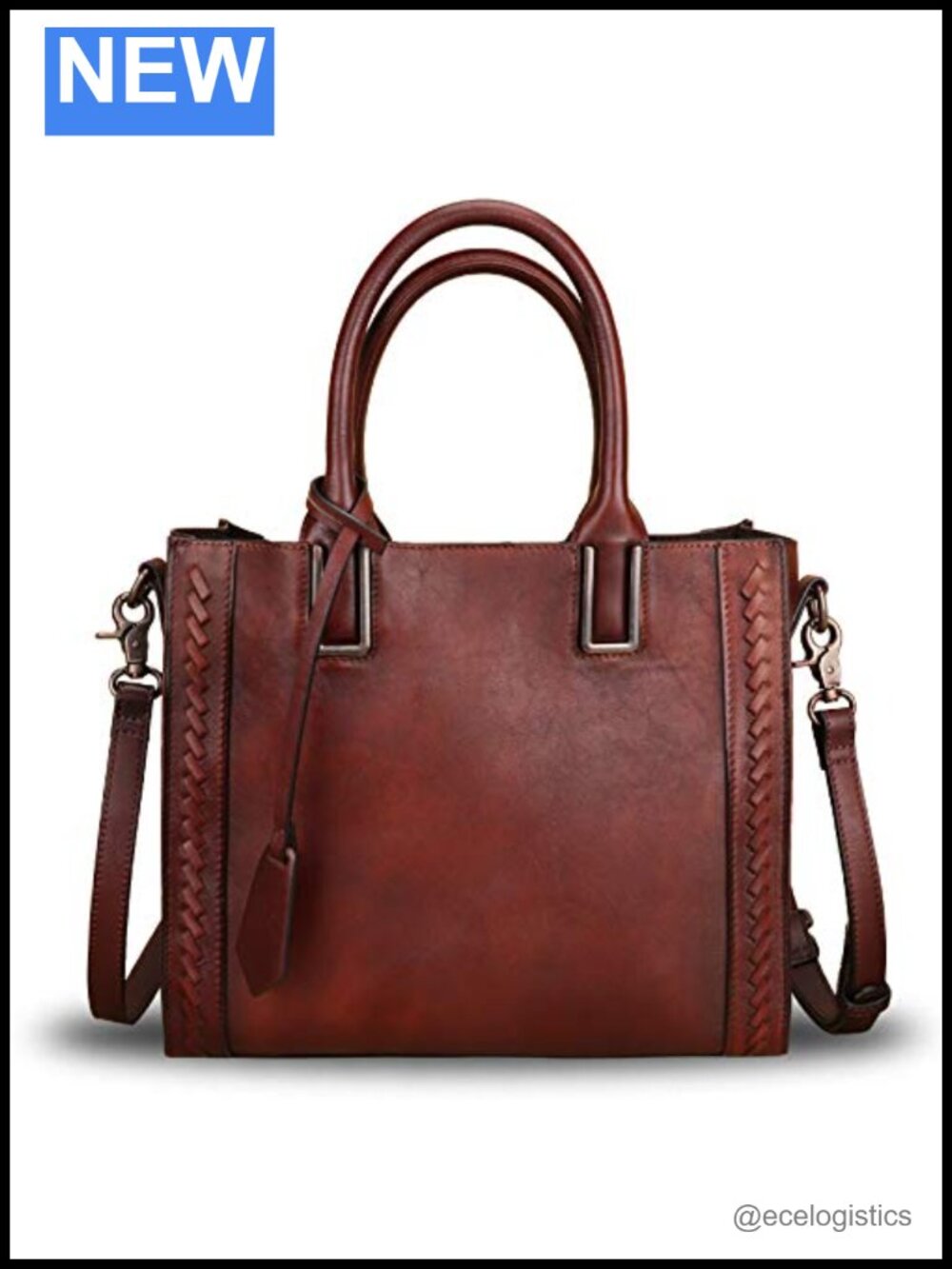Genuine Leather Satchel Handbag Vintage Handmade Shoulder Bag Cowhide Tote Purse